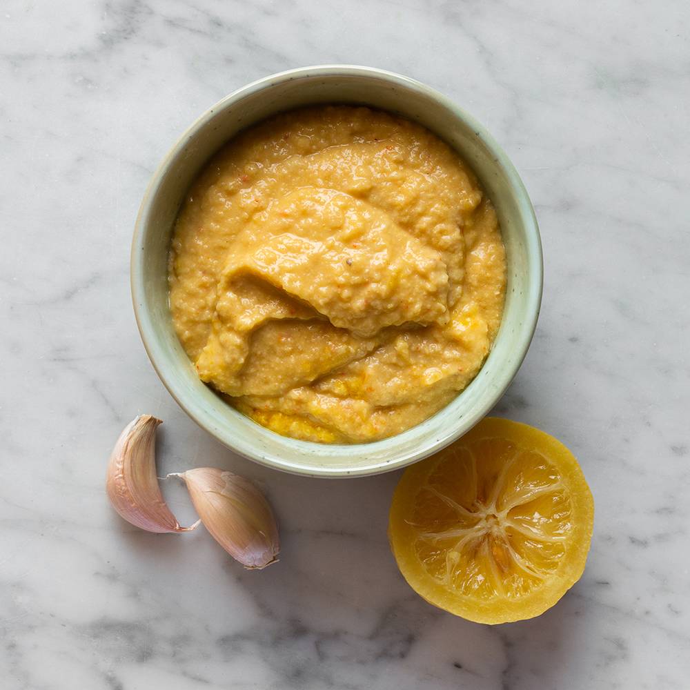 Houmous à l'ail et au citron confit 130g.